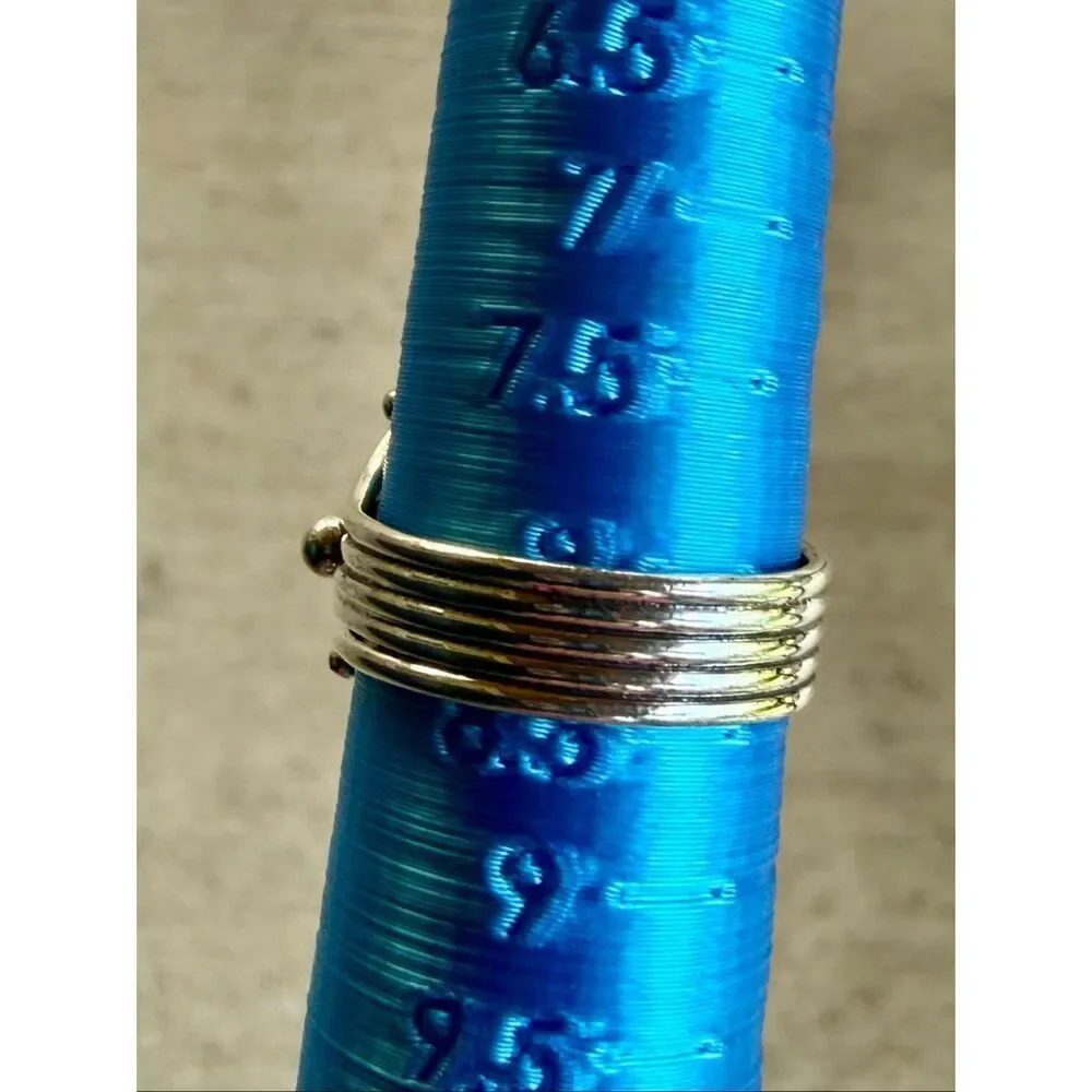Southwestern Teardrop Red Rose Dahlia Turquoise Statement Ring Silver Size 8